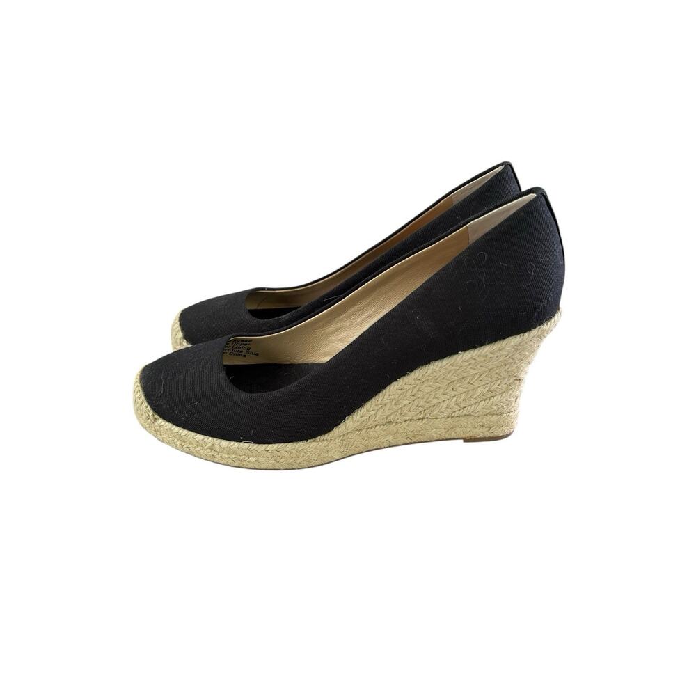 NEW J Crew Women’s Size 6 Seville Canvas Espadrille Black Wedges Slip Ons 64498 - Picture 3 of 12